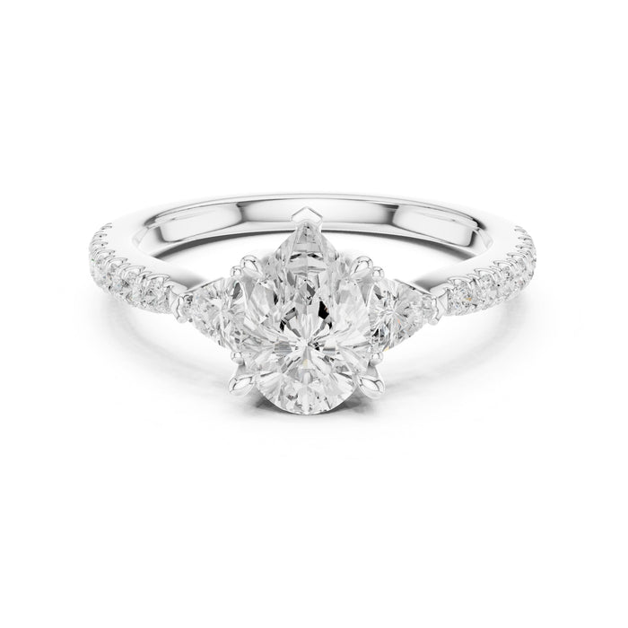 Oval Lab Grown Diamond Three-Stone Engagement Ring