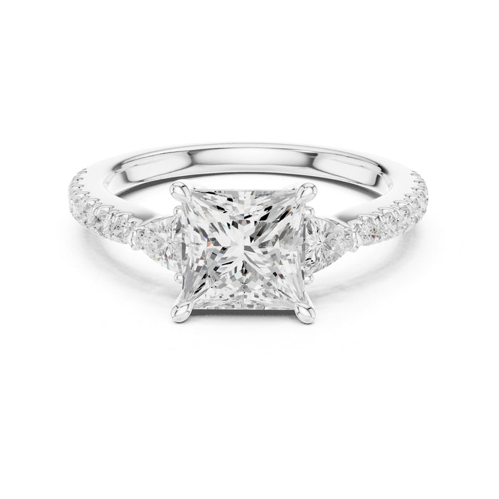Princess Lab Grown Diamond Three-Stone Engagement Ring
