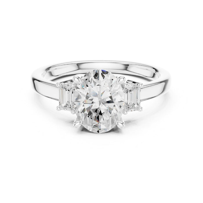 Oval Lab Grown Diamond Three-Stone Engagement Ring