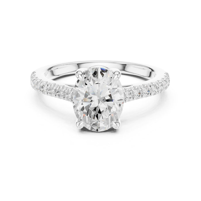 Oval Lab Grown Diamond Pave Engagement Ring