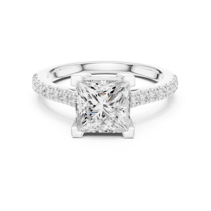 Princess Lab Grown Diamond Pave Engagement Ring