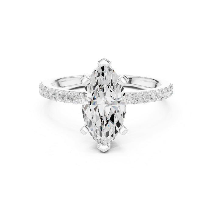Oval Lab Grown Diamond Pave Engagement Ring