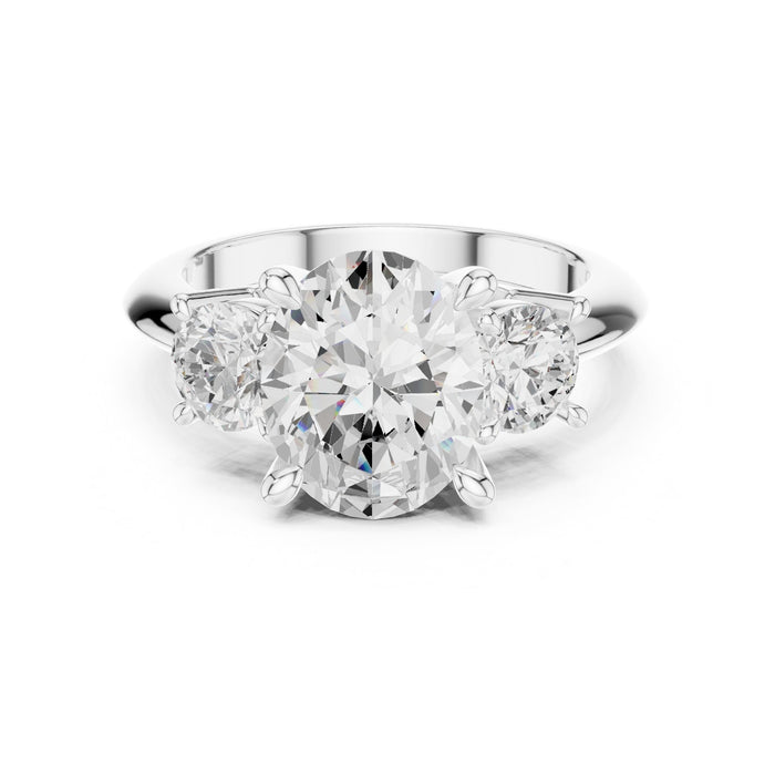 Cushion Lab Grown Diamond Three-Stone Engagement Ring
