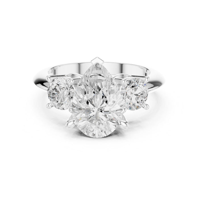 Oval Lab Grown Diamond Three-Stone Engagement Ring