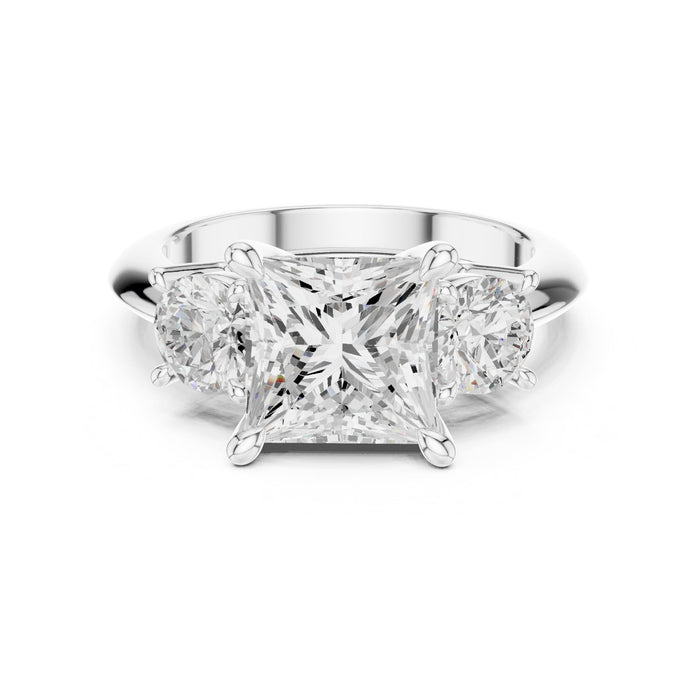 Princess Lab Grown Diamond Three-Stone Engagement Ring