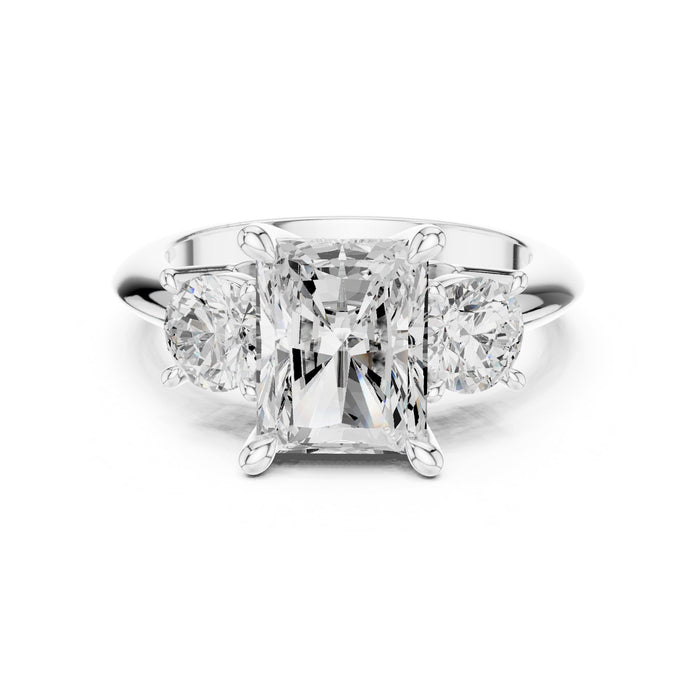 Emerald Lab Grown Diamond Three-Stone Engagement Ring