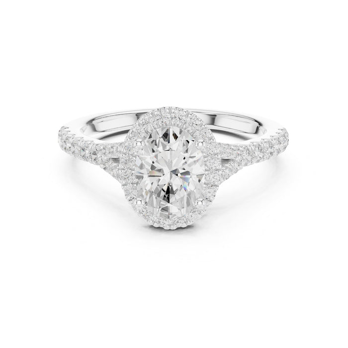 Oval Lab Grown Diamond Halo Engagement Ring