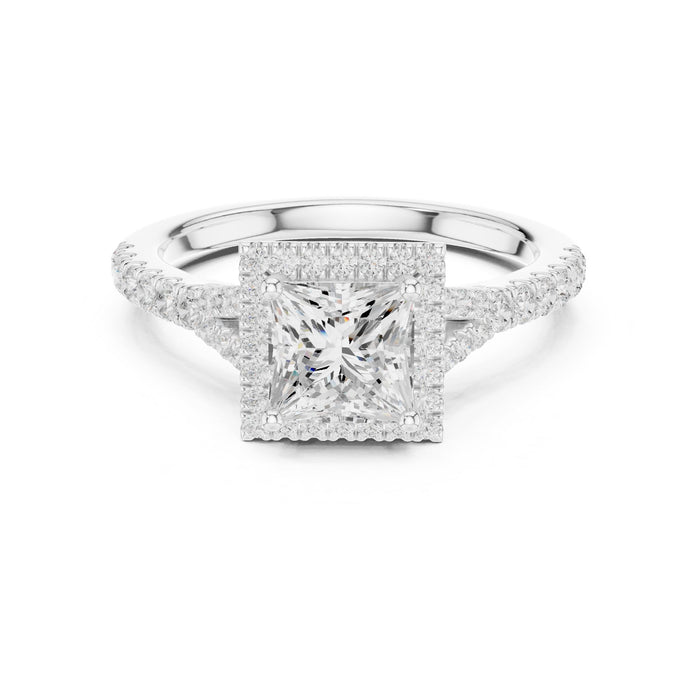 Princess Lab Grown Diamond Halo Engagement Ring