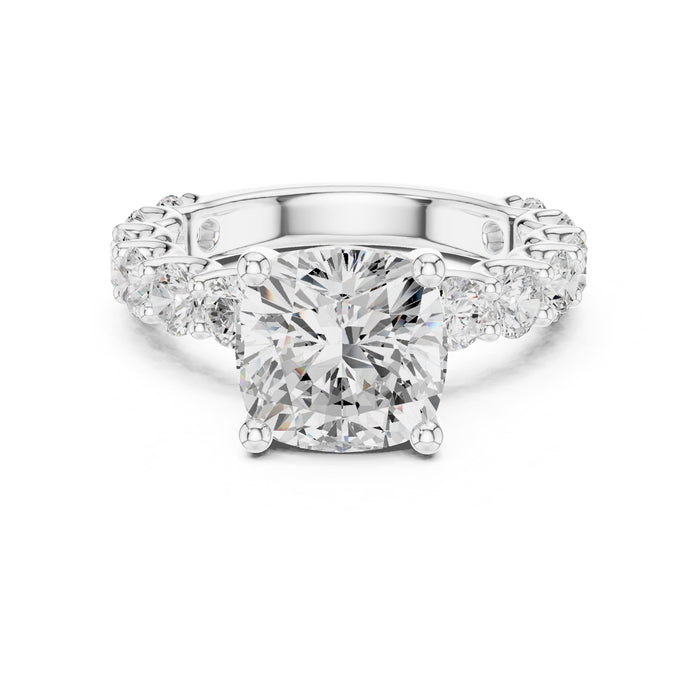 Round Lab Grown Diamond Pave Engagement Ring