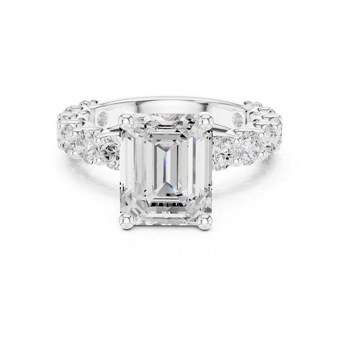 Emerald Lab Grown Diamond Pave Engagement Ring