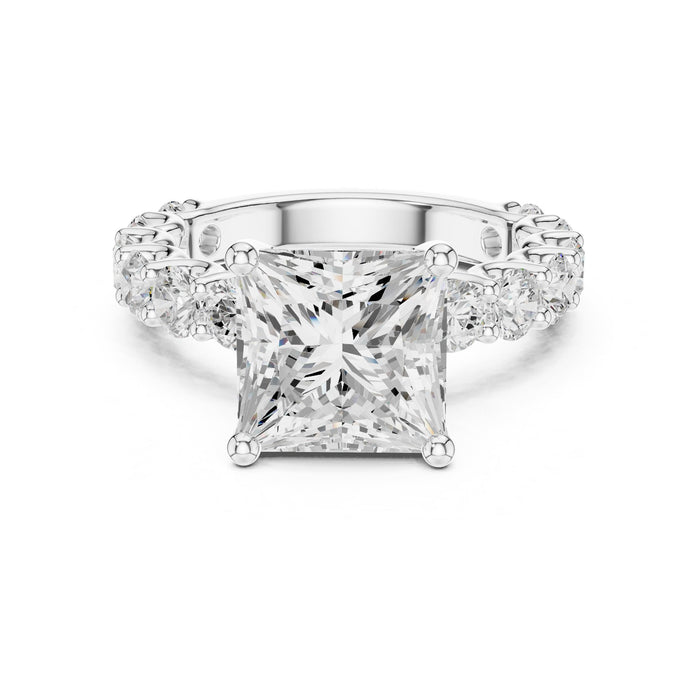 Princess Lab Grown Diamond Pave Engagement Ring