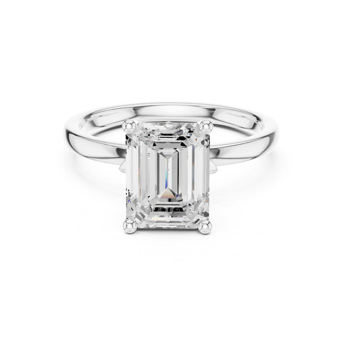 Emerald Lab Grown Diamond Hidden-Halo Engagement Ring