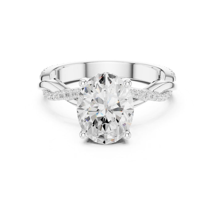 Oval Lab Grown Diamond Twisted Engagement Ring