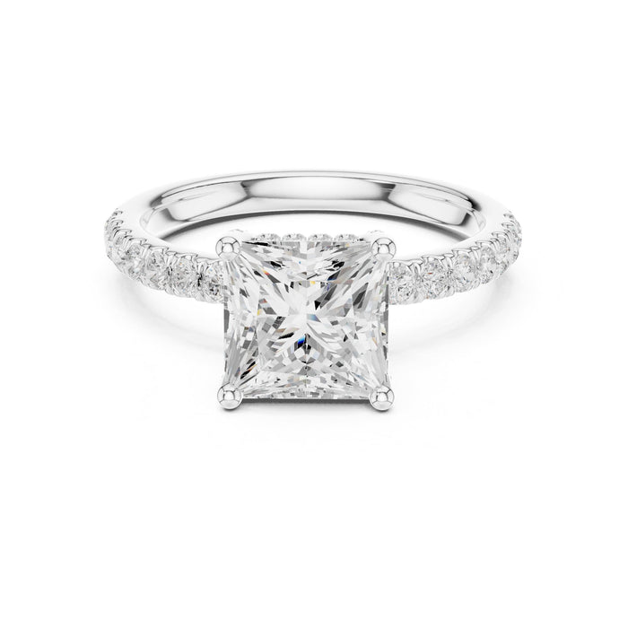 Princess Lab Grown Diamond Hidden-Halo Engagement Ring