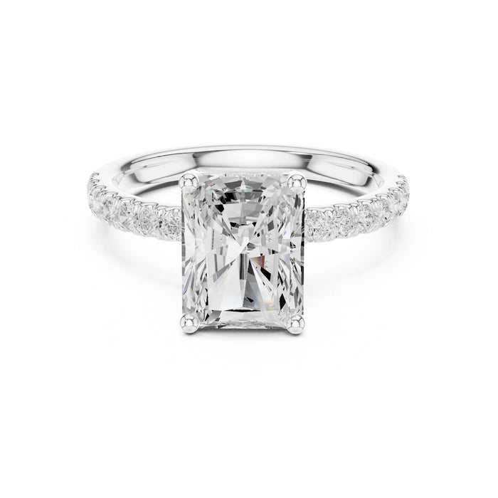 Emerald Lab Grown Diamond Hidden-Halo Engagement Ring