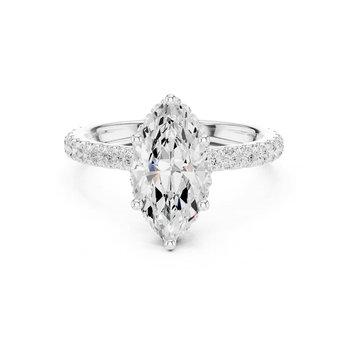 Marquise Lab Grown Diamond Halo Engagement Ring