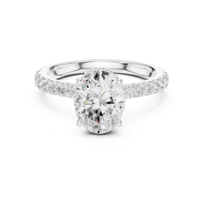 Oval Lab Grown Diamond Halo Engagement Ring