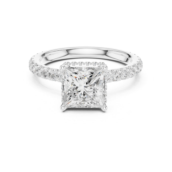 Princess Lab Grown Diamond Halo Engagement Ring