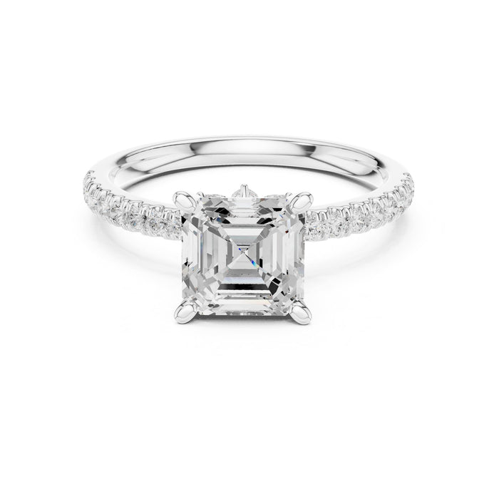 Cushion Lab Grown Diamond Side-Stone Engagement Ring