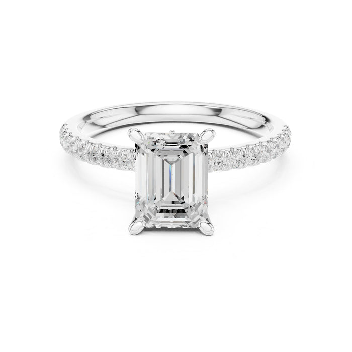 Emerald Lab Grown Diamond Pave Engagement Ring