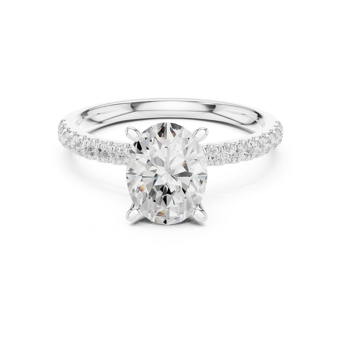 Cushion Lab Grown Diamond Side-Stone Engagement Ring