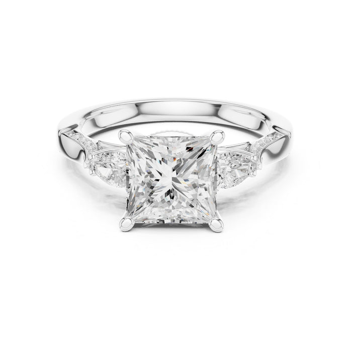 Princess Lab Grown Diamond Three-Stone Engagement Ring