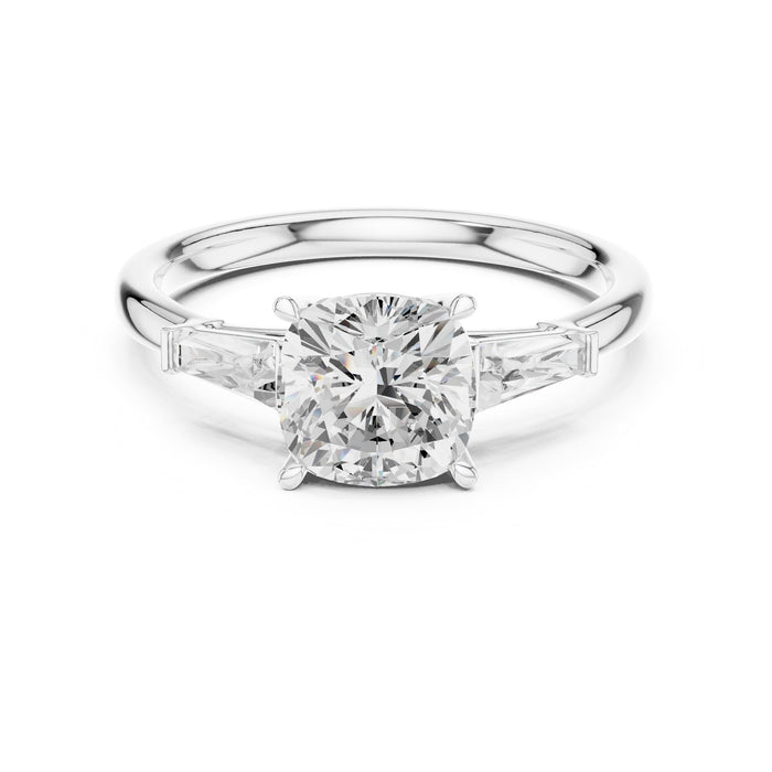 Round Lab Grown Diamond Three-Stone Engagement Ring