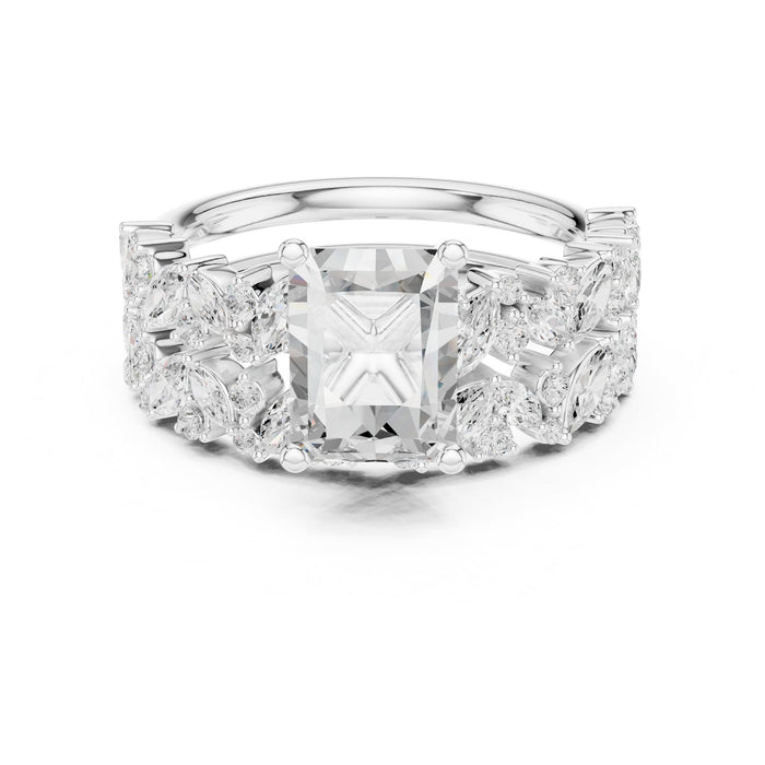 Princess Lab Grown Diamond Side-Stone Engagement Ring