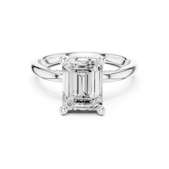 Emerald Lab Grown Diamond Split-Shank Engagement Ring