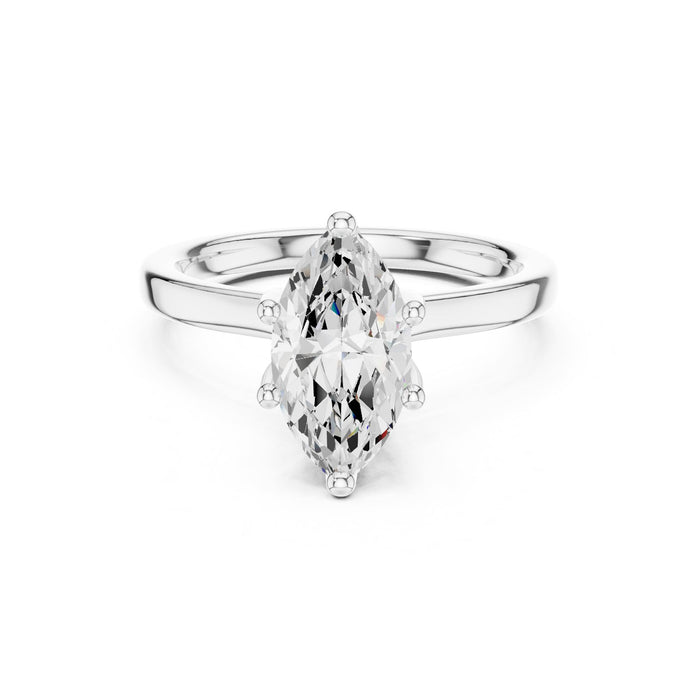 Marquise Lab Grown Diamond Hidden-Halo Engagement Ring