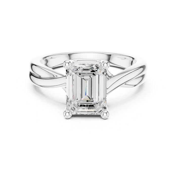 Emerald Lab Grown Diamond Twisted Engagement Ring