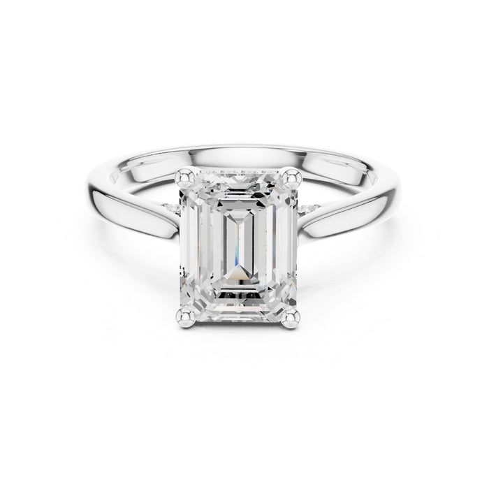 Emerald Lab Grown Diamond Hidden-Halo Engagement Ring