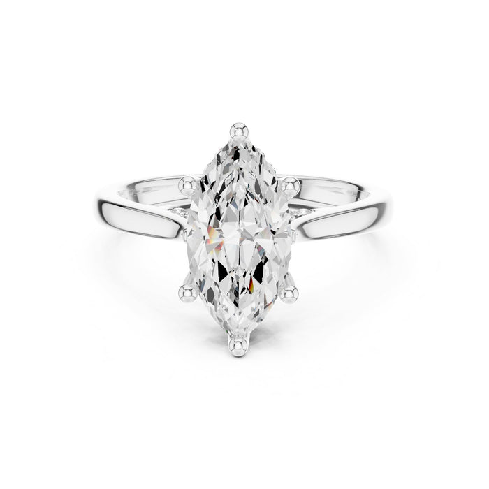 Marquise Lab Grown Diamond Side-Stone Engagement Ring