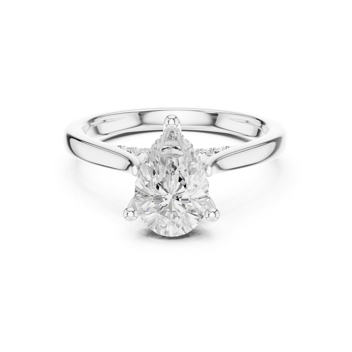 Pear Lab Grown Diamond Side-Stone Engagement Ring