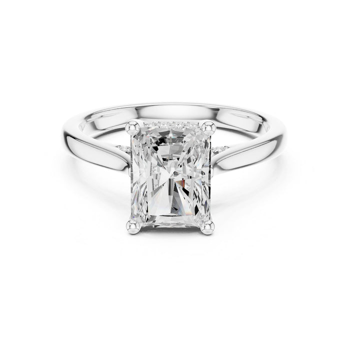 Emerald Lab Grown Diamond Hidden-Halo Engagement Ring