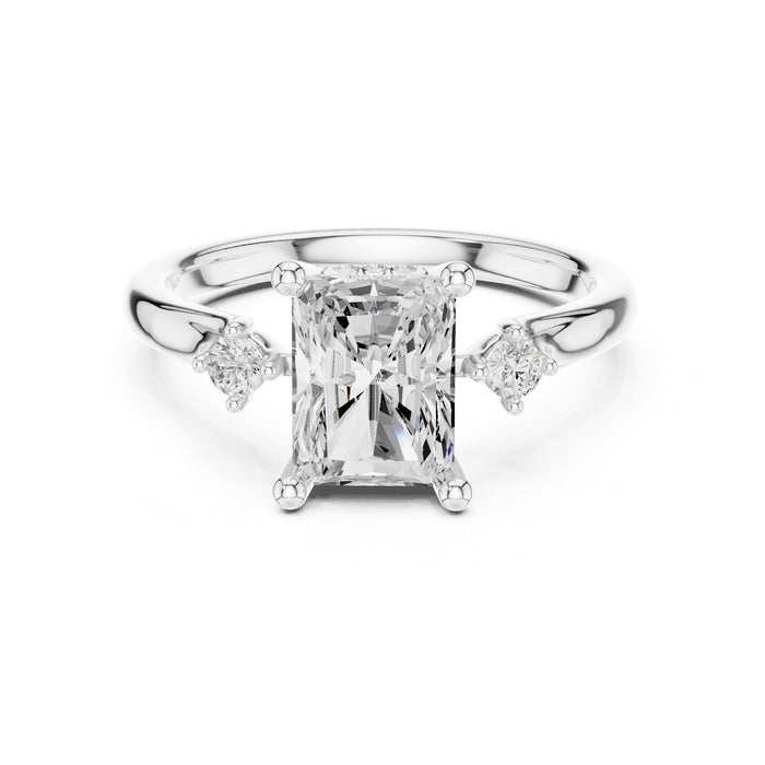 Radiant Lab Grown Diamond Side-Stone Engagement Ring