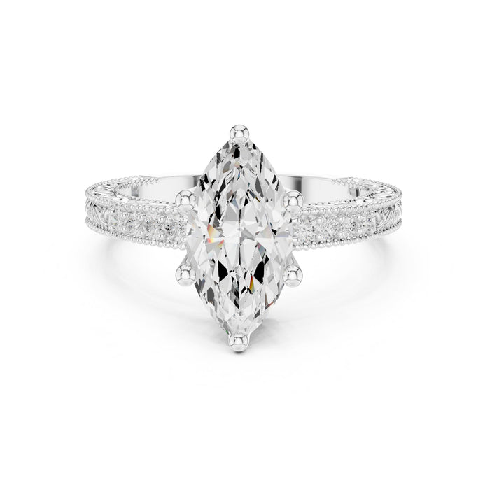 Marquise Lab Grown Diamond Vintage Engagement Ring
