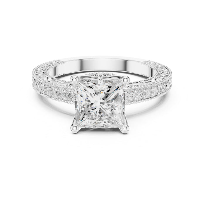 Princess Lab Grown Diamond Vintage Engagement Ring