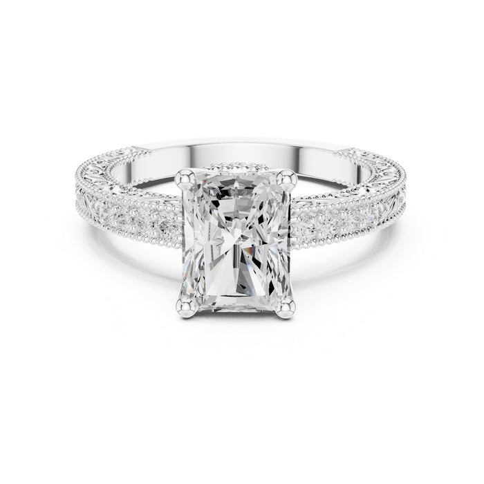 Radiant Lab Grown Diamond Vintage Engagement Ring