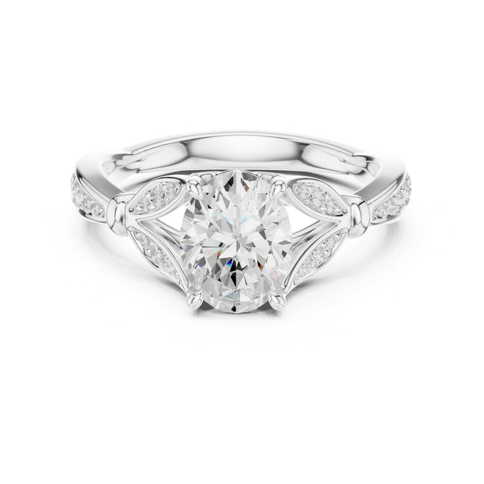 Oval Lab Grown Diamond Twisted Engagement Ring