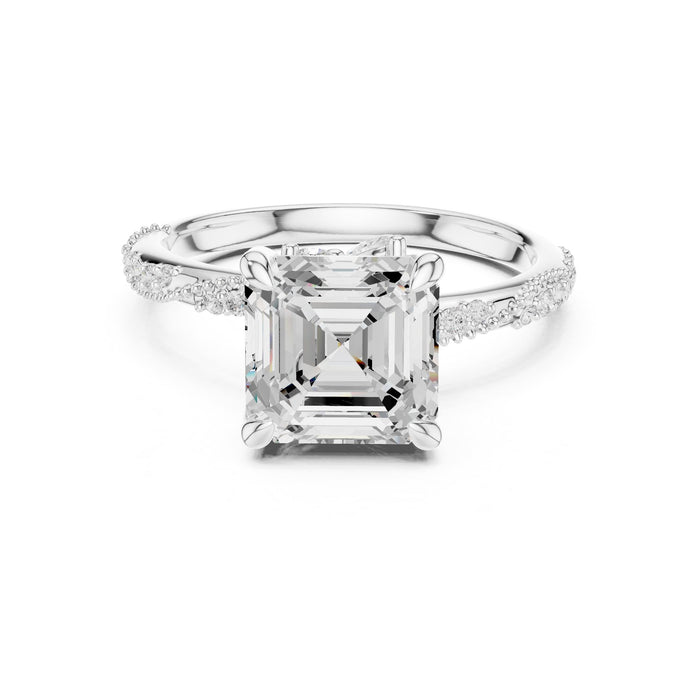 Cushion Lab Grown Diamond Side-Stone Engagement Ring