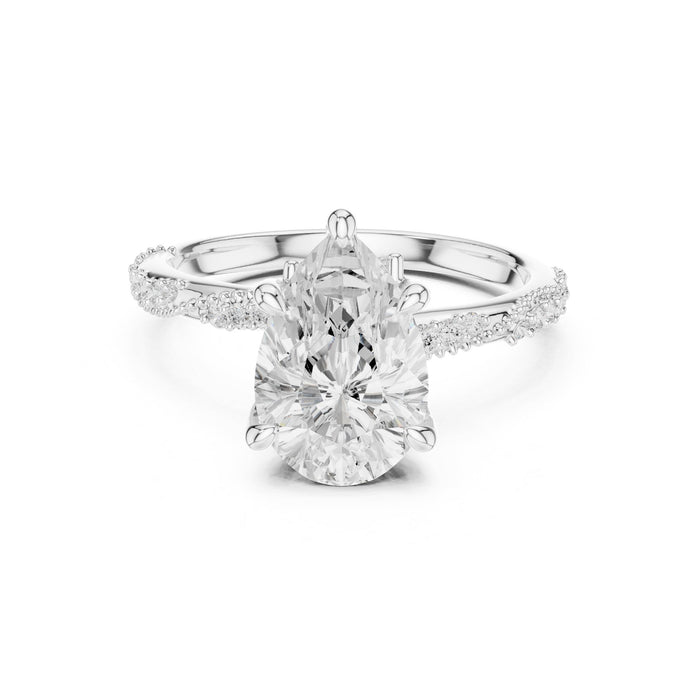 Oval Lab Grown Diamond Pave Engagement Ring