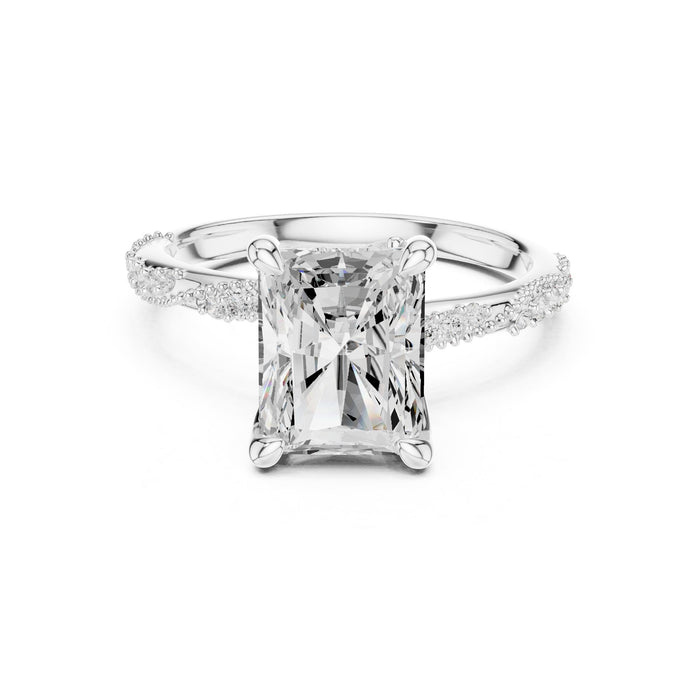 Cushion Lab Grown Diamond Side-Stone Engagement Ring
