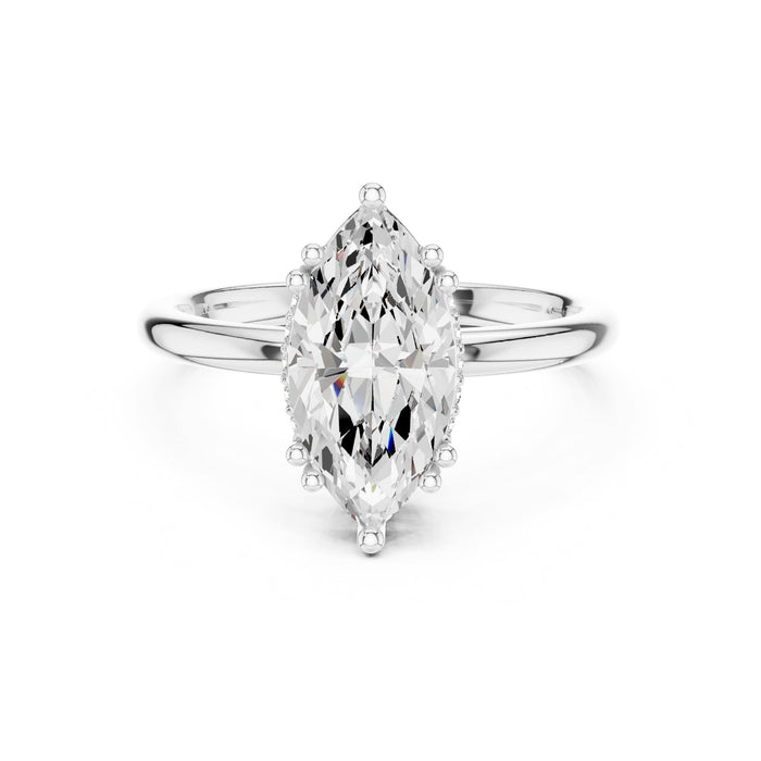 Marquise Lab Grown Diamond Side-Stone Engagement Ring