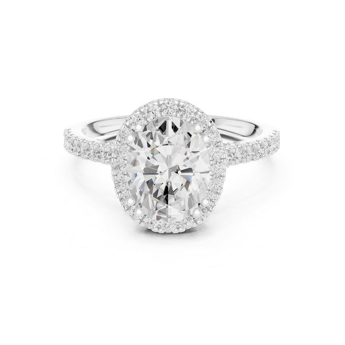 Oval Lab Grown Diamond Halo Engagement Ring