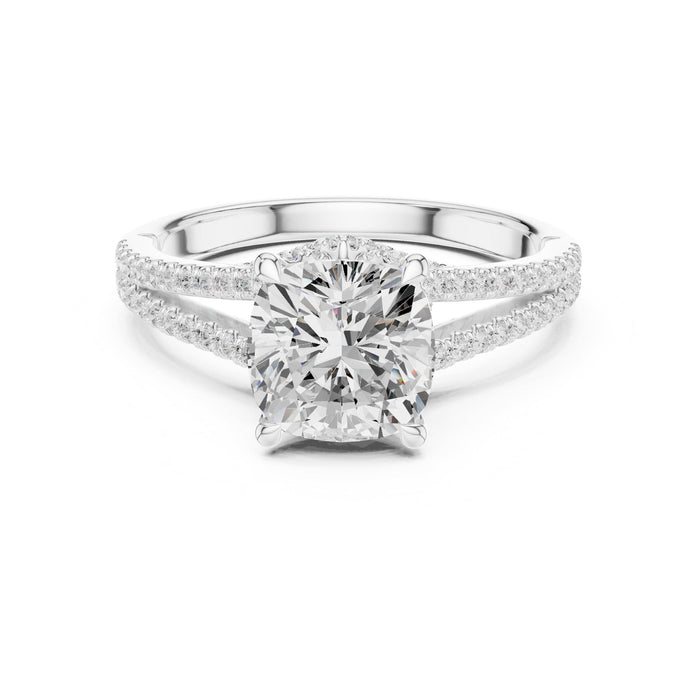 Cushion Lab Grown Diamond Split-Shank Engagement Ring