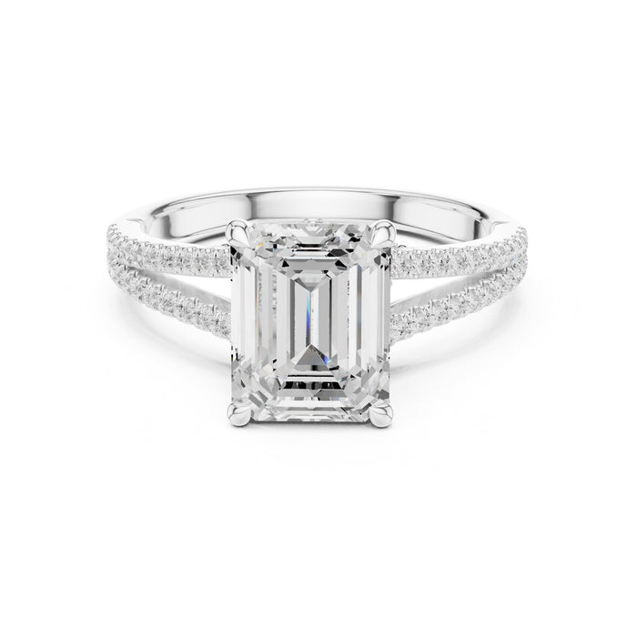 Emerald Lab Grown Diamond Split-Shank Engagement Ring