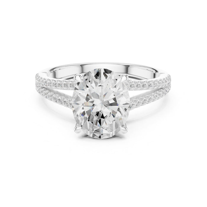 Round Lab Grown Diamond Split-Shank Engagement Ring