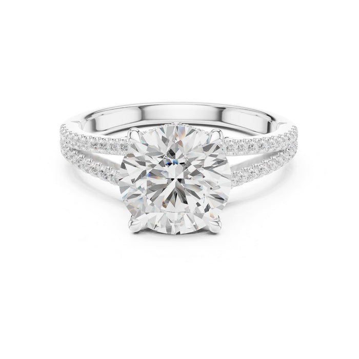 Round Lab Grown Diamond Split-Shank Engagement Ring