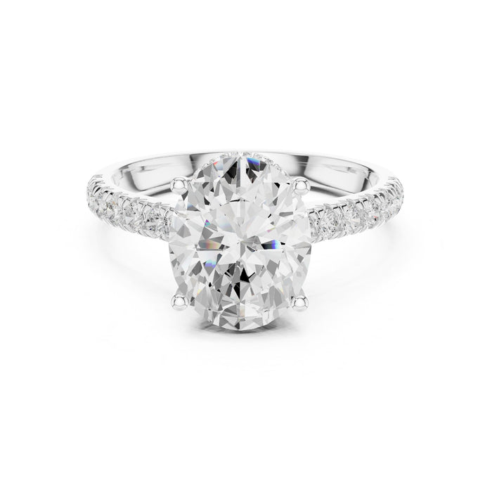 Oval Lab Grown Diamond Halo Engagement Ring